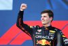MIAMI, FLORIDA - MAY 08: Race winner Max Verstappen of the Netherlands and Oracle Red Bull Racing celebrates on the podium during the F1 Grand Prix of Miami at the Miami International Autodrome on May 08, 2022 in Miami, Florida. (Photo by Peter Fox/Getty Images) // Getty Images / Red Bull Content Pool // SI202205083104 // Usage for editorial use only //